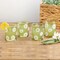 Transpac Glass Daisy Juice Glasses Set of 4 Wood Multicolored for Spring Serving and Entertaining